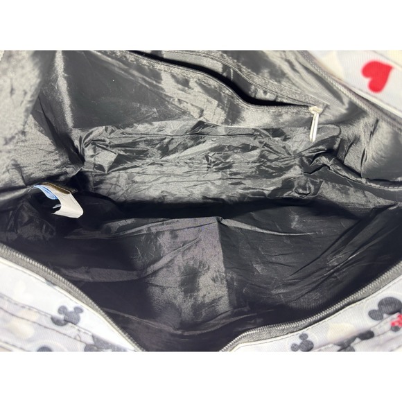 Disney Mickey & Minnie Zip Top Iconic Print Heart Travel Tote Bag - Picture 9 of 14